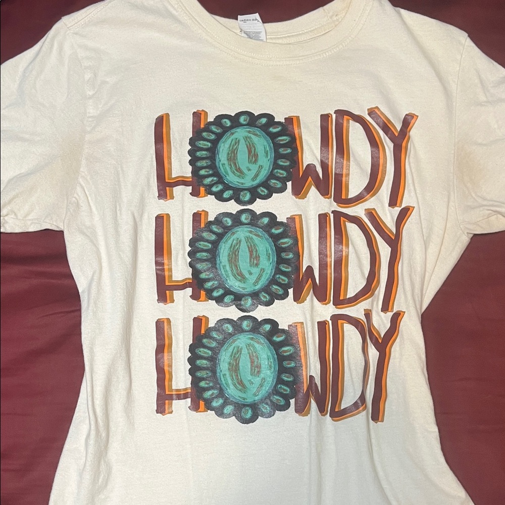 Cream 'Howdy' Graphic T-Shirt